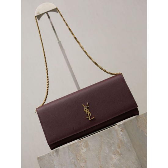 Repliche Pochette Kate YSL Saint Laurent pelle martellata Marrone Imitazioni Outlet Italia