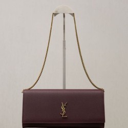 Repliche Pochette Kate YSL Saint Laurent pelle martellata Marrone Imitazioni Outlet Italia
