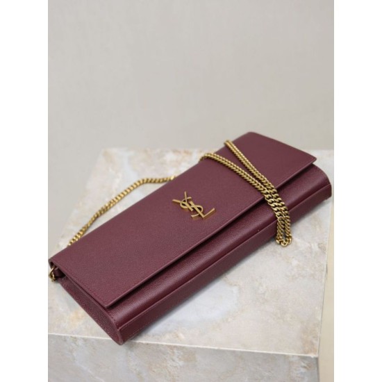Repliche Pochette Kate YSL Saint Laurent pelle martellata Marrone Imitazioni Outlet Italia