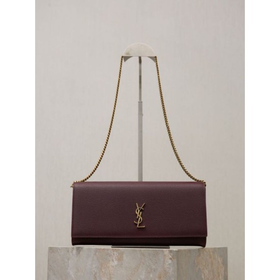 Repliche Pochette Kate YSL Saint Laurent pelle martellata Marrone Imitazioni Outlet Italia