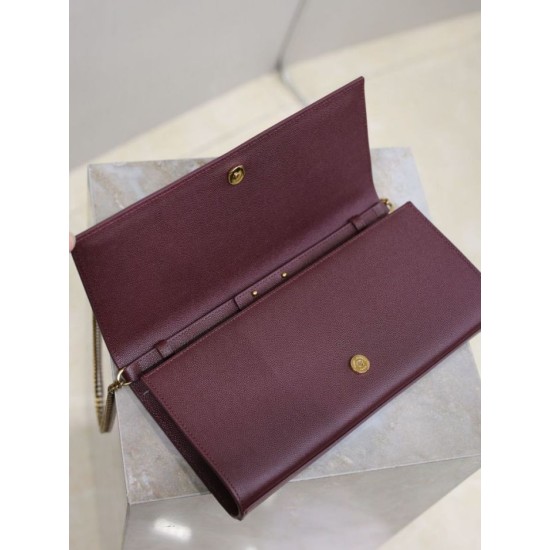Repliche Pochette Kate YSL Saint Laurent pelle martellata Marrone Imitazioni Outlet Italia