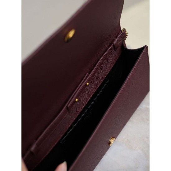Repliche Pochette Kate YSL Saint Laurent pelle martellata Marrone Imitazioni Outlet Italia