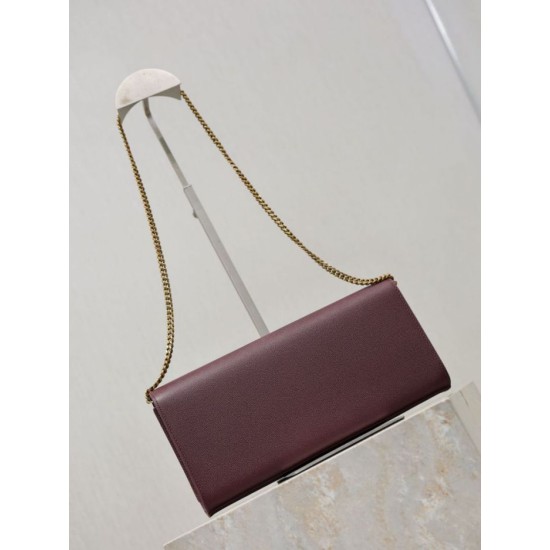 Repliche Pochette Kate YSL Saint Laurent pelle martellata Marrone Imitazioni Outlet Italia