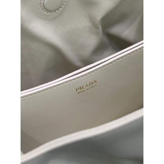 Repliche Borsa a spalla Prada Dada piccola in nappa beige Imitazioni Outlet Italia