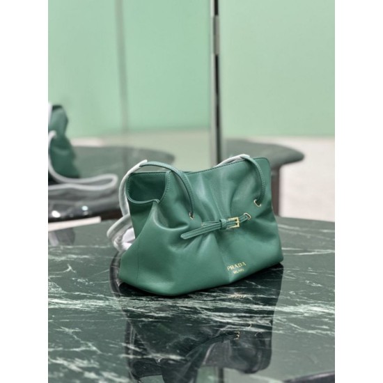 Repliche Borsa a spalla Prada Dada piccola in nappa verde Imitazioni Outlet Italia