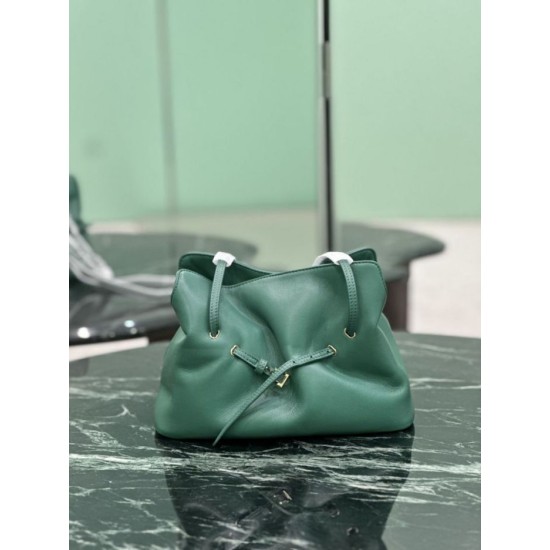 Repliche Borsa a spalla Prada Dada piccola in nappa verde Imitazioni Outlet Italia