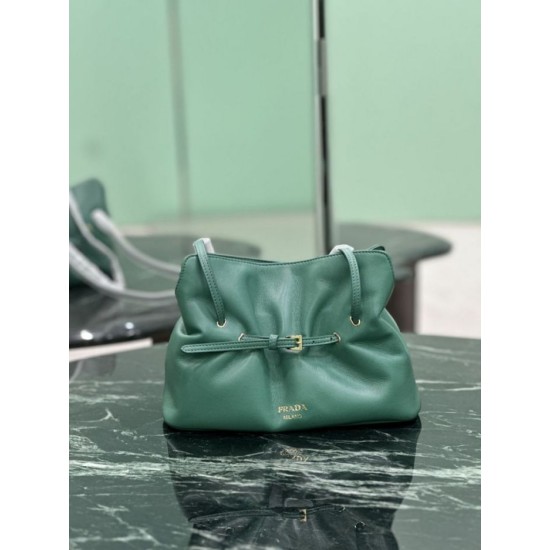 Repliche Borsa a spalla Prada Dada piccola in nappa verde Imitazioni Outlet Italia