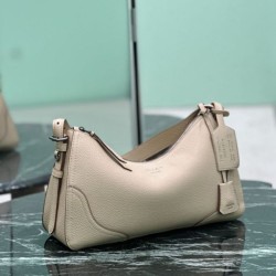 Repliche Borsa a tracolla grande Prada Aimée 1BC280 pelle di cervo beige Imitazioni Outlet Italia