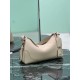 Repliche Borsa a tracolla grande Prada Aimée 1BC280 pelle di cervo beige Imitazioni Outlet Italia