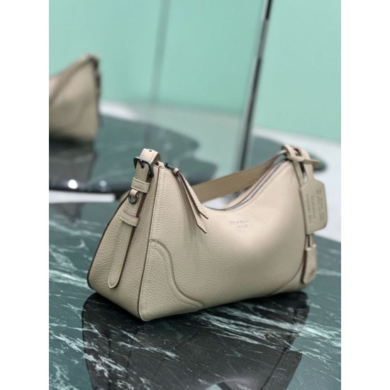 Repliche Borsa a tracolla grande Prada Aimée 1BC280 pelle di cervo beige Imitazioni Outlet Italia