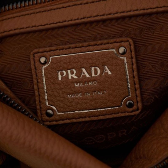 Repliche Borsa a mano grande Prada 1BG604 Marrone Imitazioni Outlet Italia