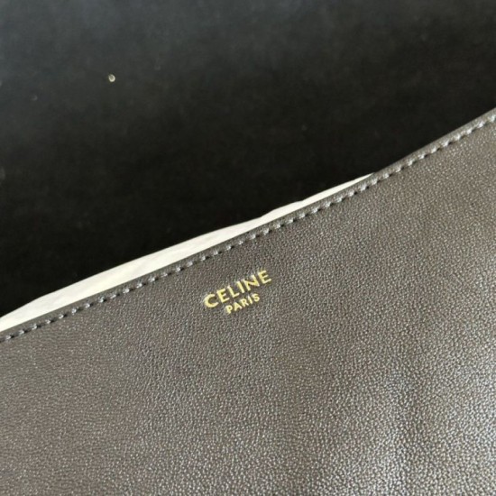 Repliche Borse Celine Halfmoon Soft Triomphe morbida pelle di agnello lucida Nera Imitazioni Outlet Italia
