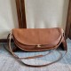 Repliche Borse Celine Halfmoon Soft Triomphe morbida pelle di agnello lucida Marrone Imitazioni Outlet Italia