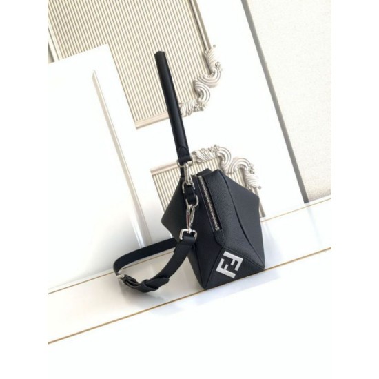 Repliche Borsa a spalla Fendi Lui media/grande 7VA667 Nero Imitazioni Outlet Italia