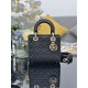 Repliche Borsa Dior Cannage Lucky Star Studded Mini Lady Dior con ciondoli D.I.O.R. nero Imitazioni Outlet Italia