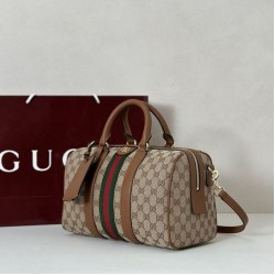 Repliche Borsa boston media Gucci Ophidia 857595 Marrone Imitazioni Outlet Italia