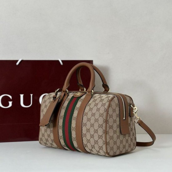 Repliche Borsa boston media Gucci Ophidia 857595 Marrone Imitazioni Outlet Italia