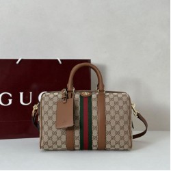 Repliche Borsa boston media Gucci Ophidia 857595 Marrone Imitazioni Outlet Italia