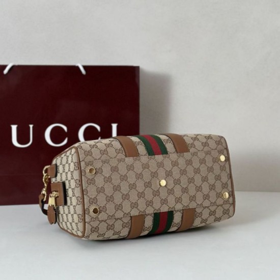 Repliche Borsa boston media Gucci Ophidia 857595 Marrone Imitazioni Outlet Italia