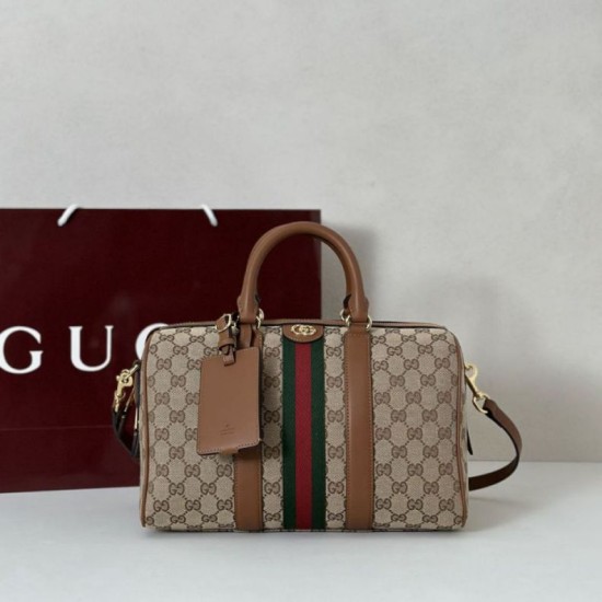 Repliche Borsa boston media Gucci Ophidia 857595 Marrone Imitazioni Outlet Italia