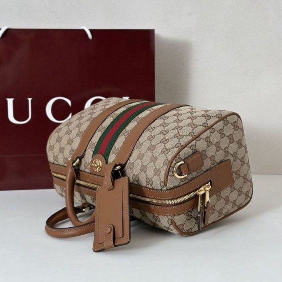 Repliche Borsa boston media Gucci Ophidia 857595 Marrone Imitazioni Outlet Italia