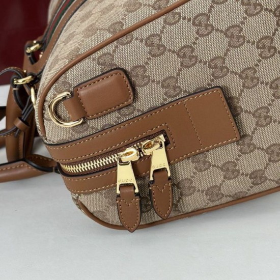 Repliche Borsa boston media Gucci Ophidia 857595 Marrone Imitazioni Outlet Italia