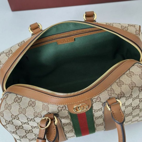 Repliche Borsa boston media Gucci Ophidia 857595 Marrone Imitazioni Outlet Italia