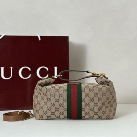 Repliche Borsa media Gucci Vanity con manico superiore 857799 Marrone Imitazioni Outlet Italia