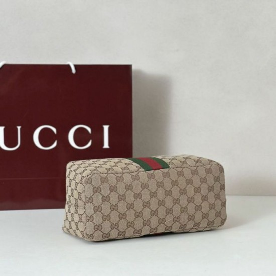 Repliche Borsa media Gucci Vanity con manico superiore 857799 Marrone Imitazioni Outlet Italia