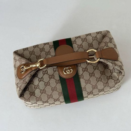 Repliche Borsa media Gucci Vanity con manico superiore 857799 Marrone Imitazioni Outlet Italia