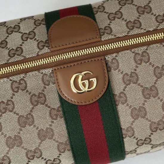 Repliche Borsa media Gucci Vanity con manico superiore 857799 Marrone Imitazioni Outlet Italia