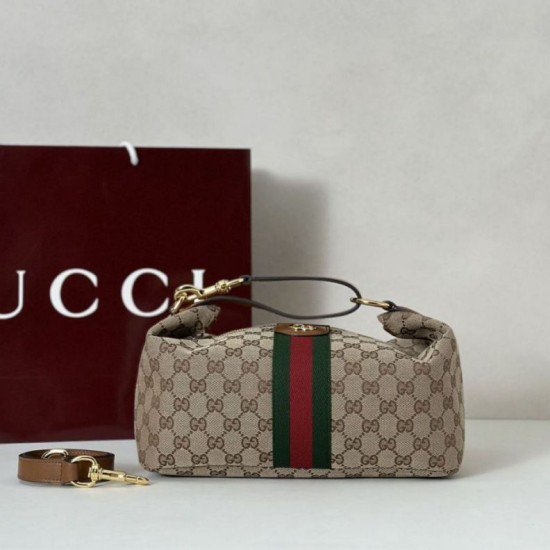 Repliche Borsa media Gucci Vanity con manico superiore 857799 Marrone Imitazioni Outlet Italia
