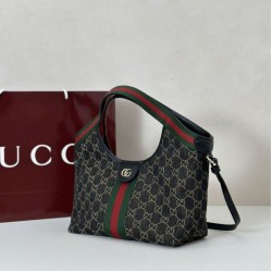 Repliche Borsa tote piccola Gucci Giglio 860845 nera/bianca Imitazioni Outlet Italia