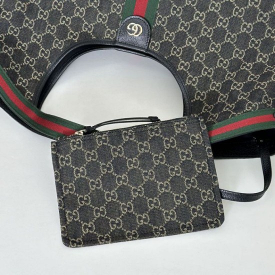 Repliche Borsa tote grande Gucci Giglio 853971 bianco/nero Imitazioni Outlet Italia