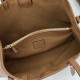 Repliche Borsa tote media Gucci 815214 GG Emblem pelle goffrata marrone Imitazioni Outlet Italia
