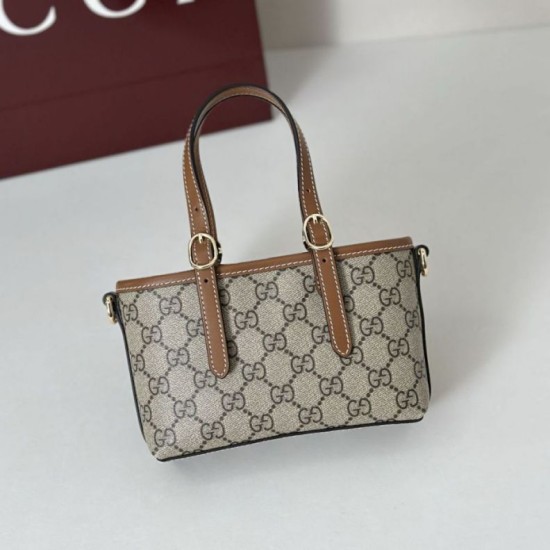 Repliche Gucci 855491 GG Emblem mini borsa marrone Imitazioni Outlet Italia