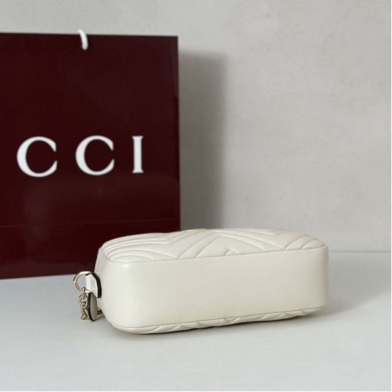 Repliche Gucci 855273 GG Marmont borsa piccola per fotocamera bianco Imitazioni Outlet Italia