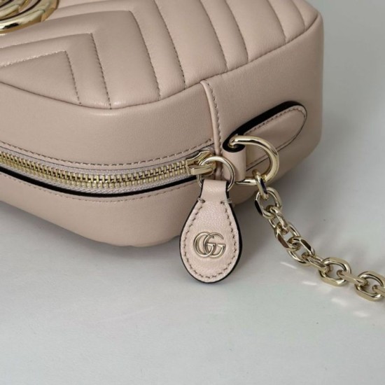Repliche Gucci 855273 GG Marmont borsa piccola per fotocamera rosa Imitazioni Outlet Italia