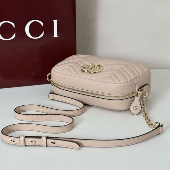 Repliche Gucci 855273 GG Marmont borsa piccola per fotocamera rosa Imitazioni Outlet Italia