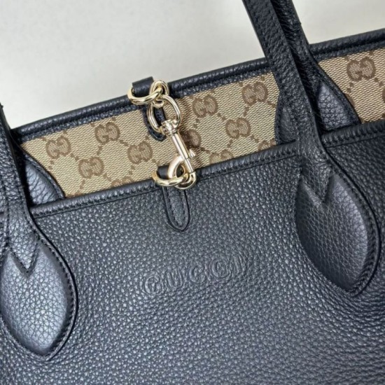 Repliche Gucci 839112 Totissima borsa grande tote reversibile nero/marrone Imitazioni Outlet Italia
