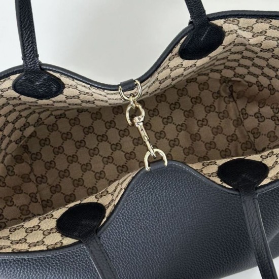 Repliche Gucci 839112 Totissima borsa grande tote reversibile nero/marrone Imitazioni Outlet Italia