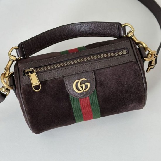 Repliche Gucci 846869 Mini borsa Ophidia scamosciato marron Imitazioni Outlet Italia