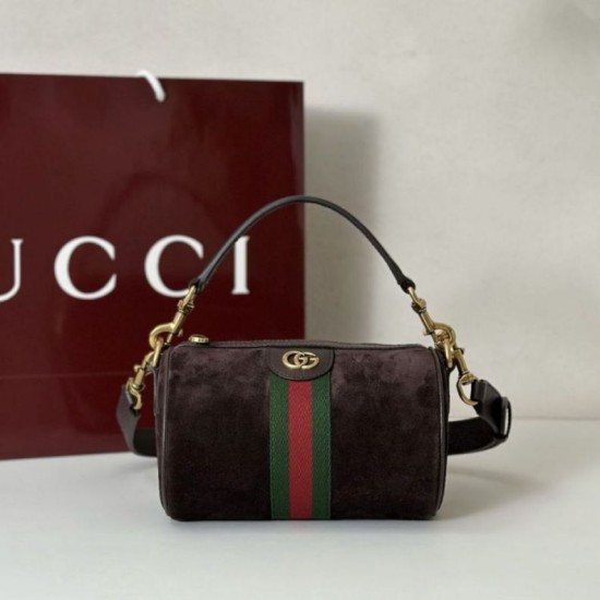 Repliche Gucci 846869 Mini borsa Ophidia scamosciato marron Imitazioni Outlet Italia