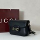 Repliche Borsa a tracolla piccola Gucci Horsebit 1955 Aura 847063 Nero Imitazioni Outlet Italia