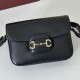 Repliche Borsa a tracolla piccola Gucci Horsebit 1955 Aura 847063 Nero Imitazioni Outlet Italia