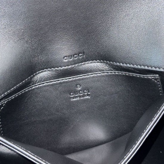 Repliche Borsa a tracolla piccola Gucci Horsebit 1955 Aura 847063 Nero Imitazioni Outlet Italia