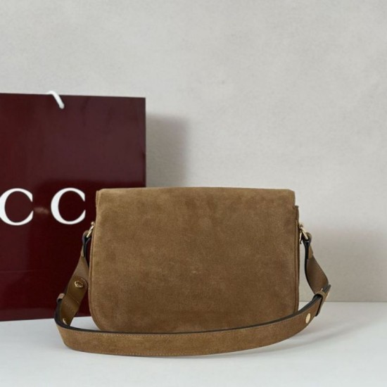 Repliche Borsa a tracolla piccola Gucci Horsebit 1955 Aura 847063 Pelle scamosciata Borgogna Imitazioni Outlet Italia