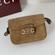 Repliche Borsa a tracolla piccola Gucci Horsebit 1955 Aura 847063 Pelle scamosciata Borgogna Imitazioni Outlet Italia