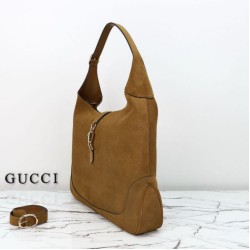 Repliche Borsa a tracolla Gucci Jackie Giorno 841542 camoscio marrone Imitazioni Outlet Italia