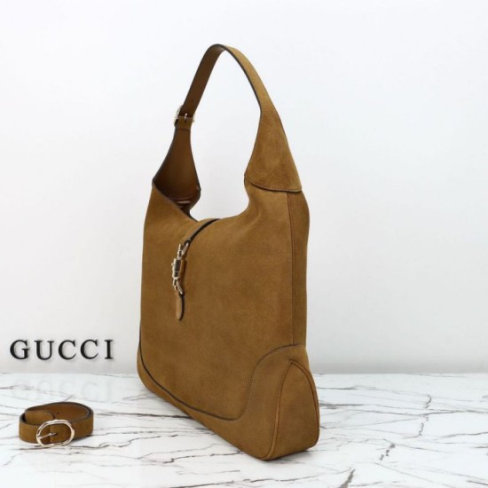 Repliche Borsa a tracolla Gucci Jackie Giorno 841542 camoscio marrone Imitazioni Outlet Italia